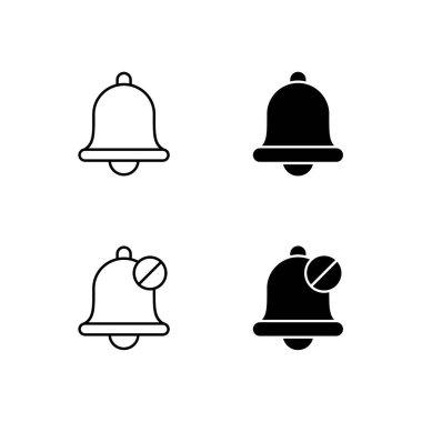 Satır ve Katı Biçimli Bell ve Bell Kapalı Simge Koleksiyonu