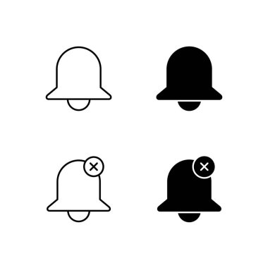 Satır ve Katı Biçimli Bell ve Bell Kapalı Simge Koleksiyonu