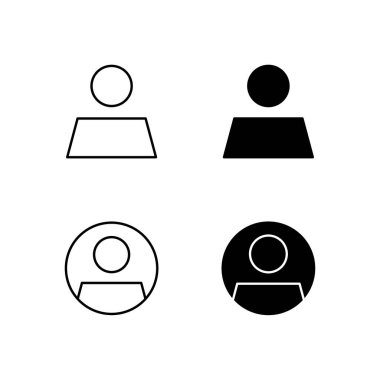 Satır ve Solid Biçiminde Kullanıcı ve Profil Simgesi Koleksiyonu