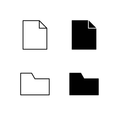 Satır ve Katı Biçimli Dosya ve Dizin Simgesi Koleksiyonu