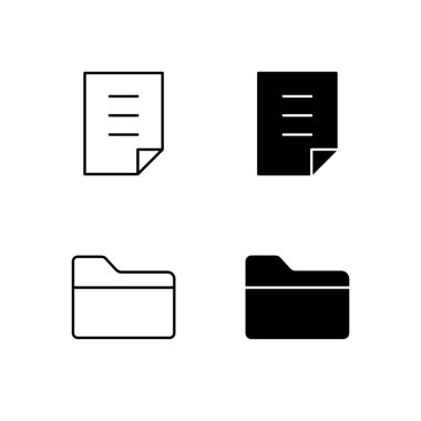 Satır ve Katı Biçimli Dosya ve Dizin Simgesi Koleksiyonu