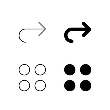 Satır ve Solid Biçiminde İleri ve Menü Simgesi Koleksiyonu