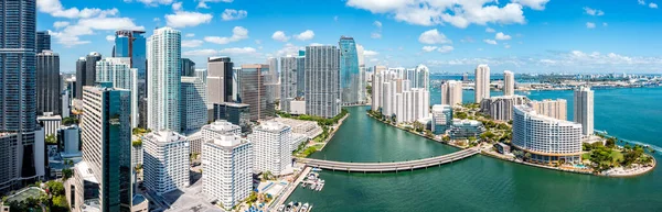 Panorama Aéreo Miami Flórida Miami Uma Cidade Minoritária Grande Centro — Fotografia de Stock