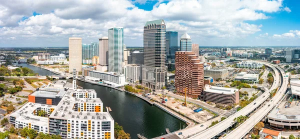 Aerial Panorama Tampa Florida Skyline Tampa City Gulf Coast State — Stock Photo, Image