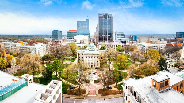 Drone Panorama Van North Carolina State Capitol Raleigh Skyline — Stockfoto