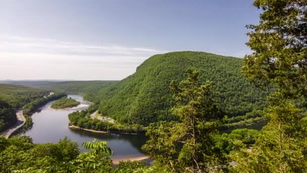 Aerial Timelapse Delaware Water Gap Tammany Red Dot Hiking Trail — Stock Video
