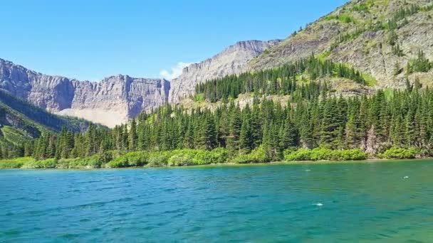Bertha Gölü Mount Richards Mount Alderson Waterton Lakes Ulusal Parkı — Stok video