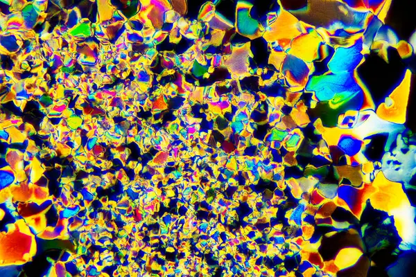 Extreme Makroaufnahme Von Weinsäure Kristallen Die Lebendige Abstrakte Muster Moderner Stockbild