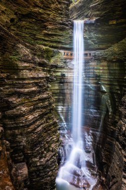 Cavern Cascade in Watkins Glen State Park canyon in Upstate New York clipart