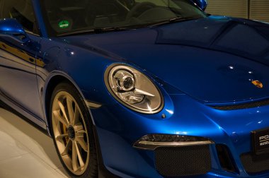 Stuttgart, Germany - July 5 2022: Historic collection of Porsche racing, sport and classic cars. Interior of Porsche automobile museum. Permanent exhibition of 911 targa, 961, Carrera coupe and others