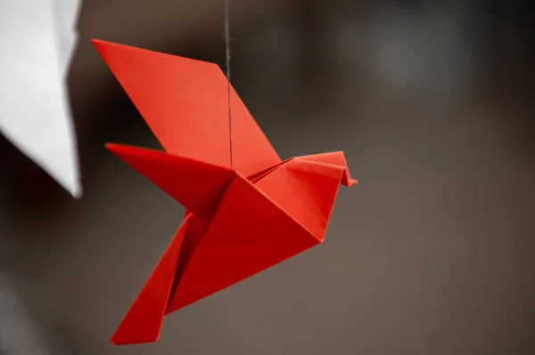 100Pcs 10cm Premade Red Origami Paper Cranes Folded Origami Birds
