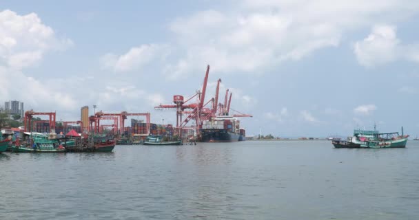 Autonome Haven Van Sihanoukville Enige Internationale Commerciële Diepzeehaven Van Het — Stockvideo
