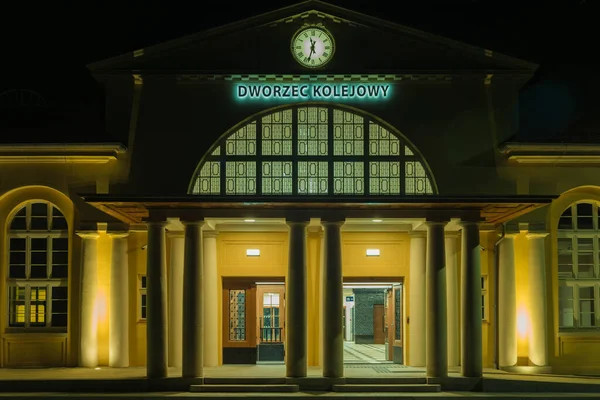 Das Historische Bahnhofsgebäude Der Stadt Zagan Polen Das Foto Wurde — Stockfoto