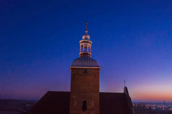 Tour Église Assomption Dans Ville Szprotawa Pologne Photo Été Prise — Photo