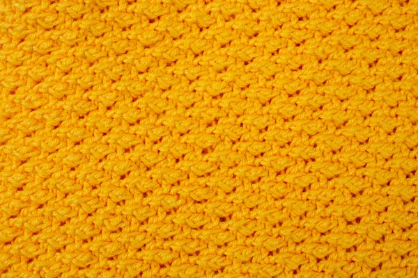 Yellow Crochet Pattern Close Texture Backdrop — Stock Photo, Image