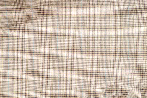 Gecontroleerd Patroon Beige Stof Close Van Textiel Textuur Voor Element — Stockfoto