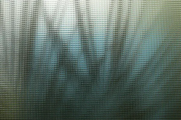 Turkuaz arka planda egzotik palmiye yaprakları, kıvrımlı cam dokusuna yerleştirilmiş siluetler, soyut arkaplan  