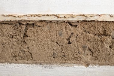 Bir tuğla ve beton duvarın yıkılması, soyut dokular 