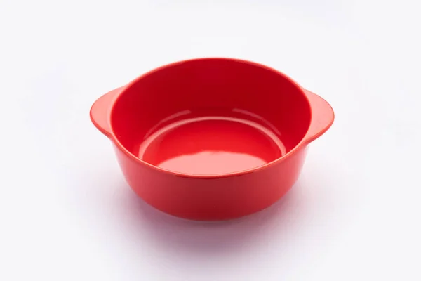 Leere Rote Keramikschale Oder Behälter — Stockfoto
