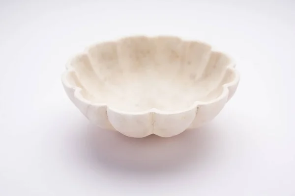 空的白色碗 由白色大理石或石头制成 — 图库照片