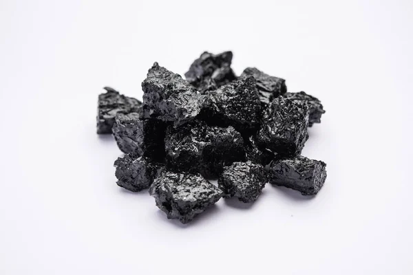 stock image Shilajit is an ayurvedic medicine found primarily in the rocks of the Himalayas. selective focus