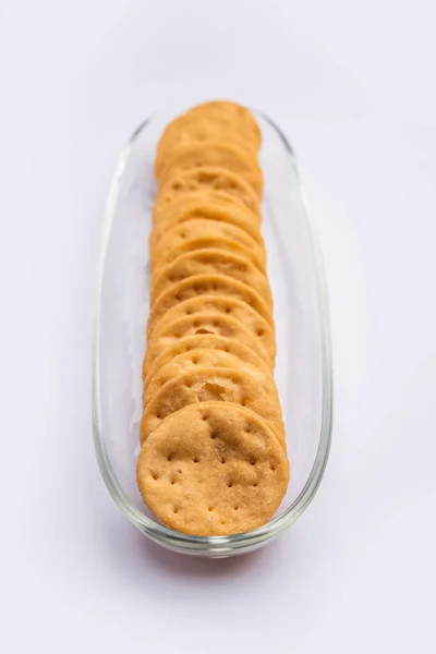 Mathri Mathari Rajasthani Indian Snack Type Flaky Biscuit Tea Time — Stock Photo, Image