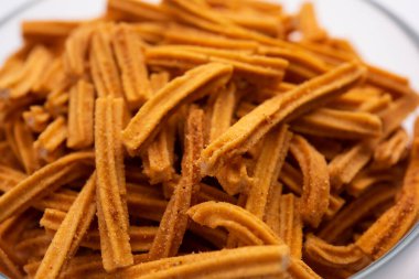 Tuzlu Soya Sticks Hint yemeği. El yapımı.