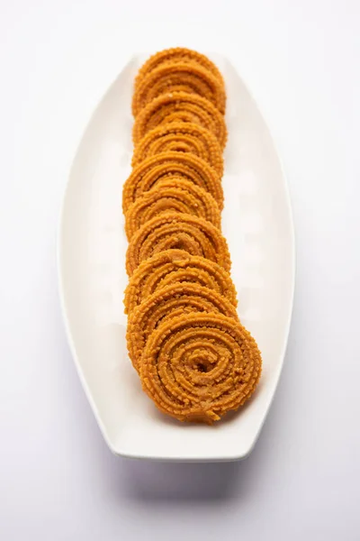 Chakli Savoury Snack India Spiral Shaped Snack Spiked Surface — Stock Photo, Image