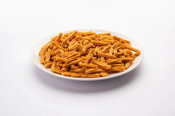 Salted Soya Sticks Indian Namkeen Snacks Which Hand Made — Stock Photo, Image