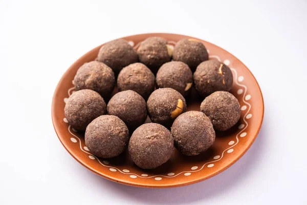 Nachni Laddu Ragi Laddoo Μπάλες Γλυκές Που Γίνονται Χρήση Μυλωτού — Φωτογραφία Αρχείου