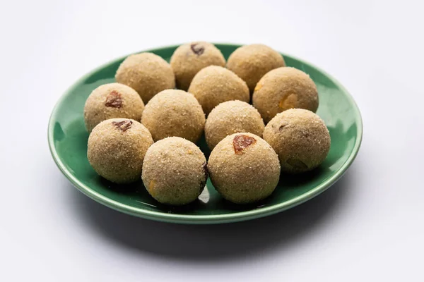 Rava Laddu Oder Sooji Ladoo Ist Eine Indische Süßigkeit Aus — Stockfoto