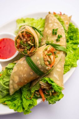 Hint chapati sebze bahar börekleri sebze ve baharatla dolu, ayrıca franky olarak da bilinir.