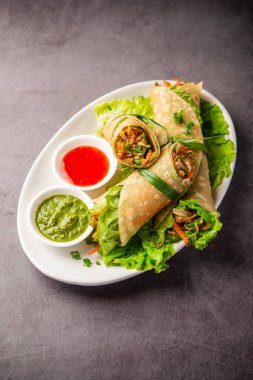 Hint chapati sebze bahar börekleri sebze ve baharatla dolu, ayrıca franky olarak da bilinir.