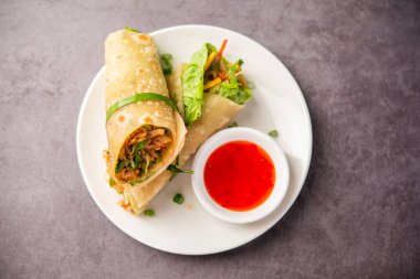 Hint chapati sebze bahar börekleri sebze ve baharatla dolu, ayrıca franky olarak da bilinir.