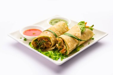 Hint chapati sebze bahar börekleri sebze ve baharatla dolu, ayrıca franky olarak da bilinir.