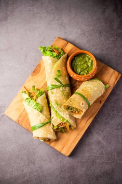 Hint chapati sebze bahar börekleri sebze ve baharatla dolu, ayrıca franky olarak da bilinir.