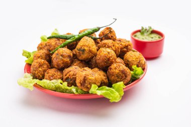 Moong Dal Vada Mungode, Pakot, Pakore, Moong wada, Pakora veya Bhajiya, çay saati atıştırmalığı.