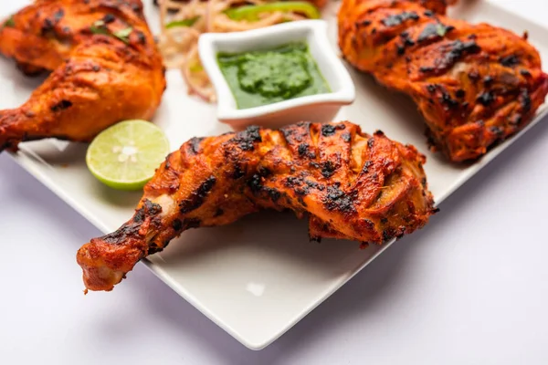 Tandoori Chicken Uma Comida Picante Indiana Não Vegetariana — Fotografia de Stock