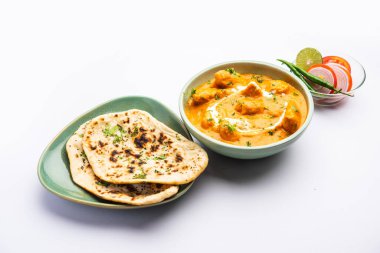 Lezzetli tereyağlı tavuk köri ya da Murg Makhanwala ya da Hint mutfağından masala yemeği.