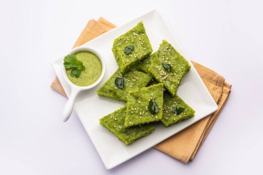 Khaman Dhokla made with green gram beans makes it a healthy, tasty and nutritious variety