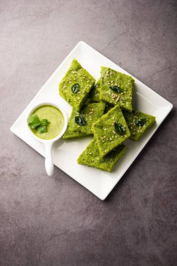 Khaman Dhokla made with green gram beans makes it a healthy, tasty and nutritious variety