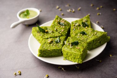 Khaman Dhokla made with green gram beans makes it a healthy, tasty and nutritious variety