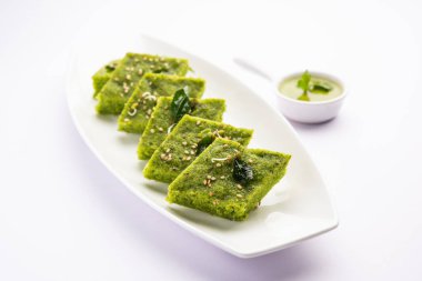 Khaman Dhokla made with green gram beans makes it a healthy, tasty and nutritious variety