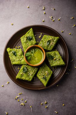Khaman Dhokla made with green gram beans makes it a healthy, tasty and nutritious variety