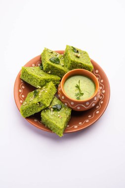 Khaman Dhokla made with green gram beans makes it a healthy, tasty and nutritious variety