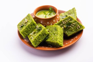 Khaman Dhokla made with green gram beans makes it a healthy, tasty and nutritious variety
