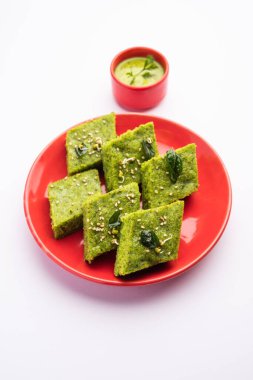 Khaman Dhokla made with green gram beans makes it a healthy, tasty and nutritious variety