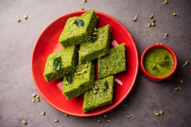 Khaman Dhokla made with green gram beans makes it a healthy, tasty and nutritious variety