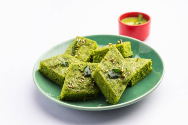 Khaman Dhokla made with green gram beans makes it a healthy, tasty and nutritious variety