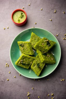 Khaman Dhokla made with green gram beans makes it a healthy, tasty and nutritious variety